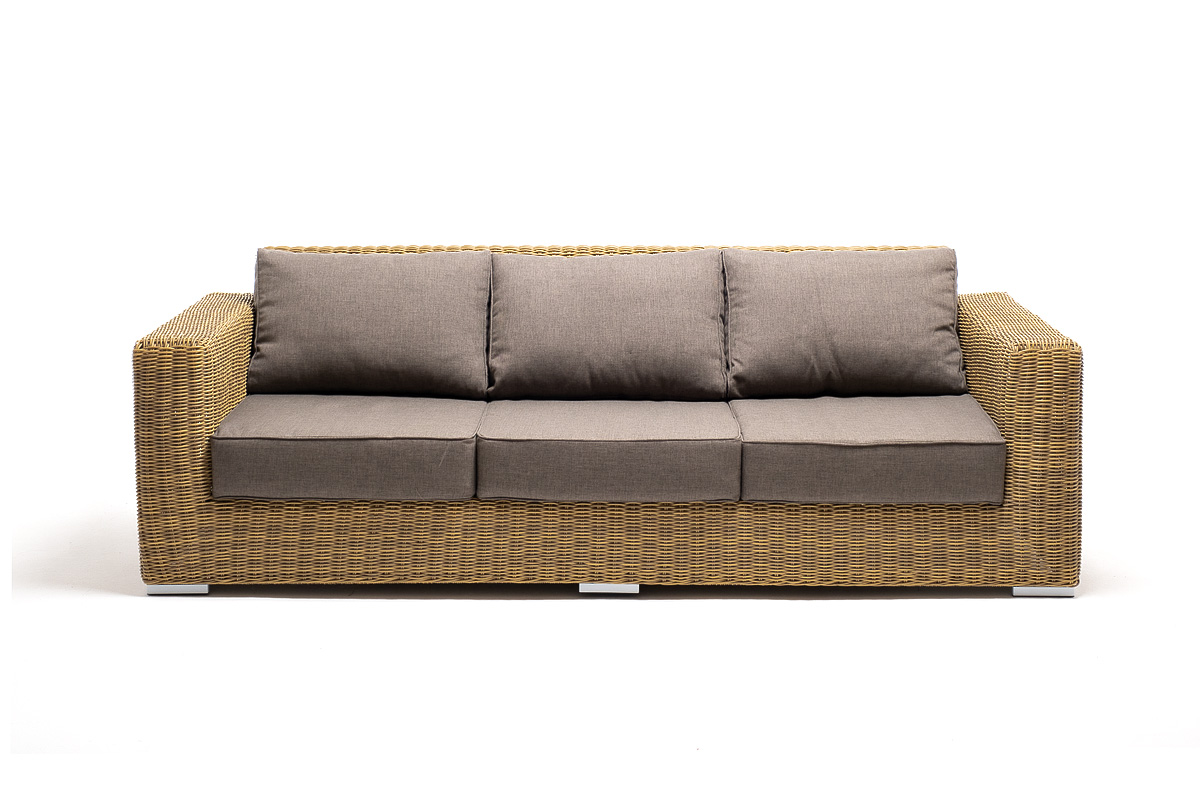 "Боналли" лаунж-зона из искусственного ротанга, цвет соломенный 