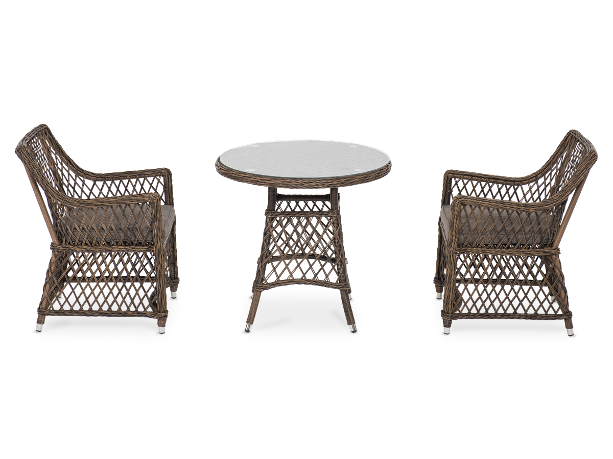 "Эспреззо–80 L" обеденная группа плетеная, цвет коричневый