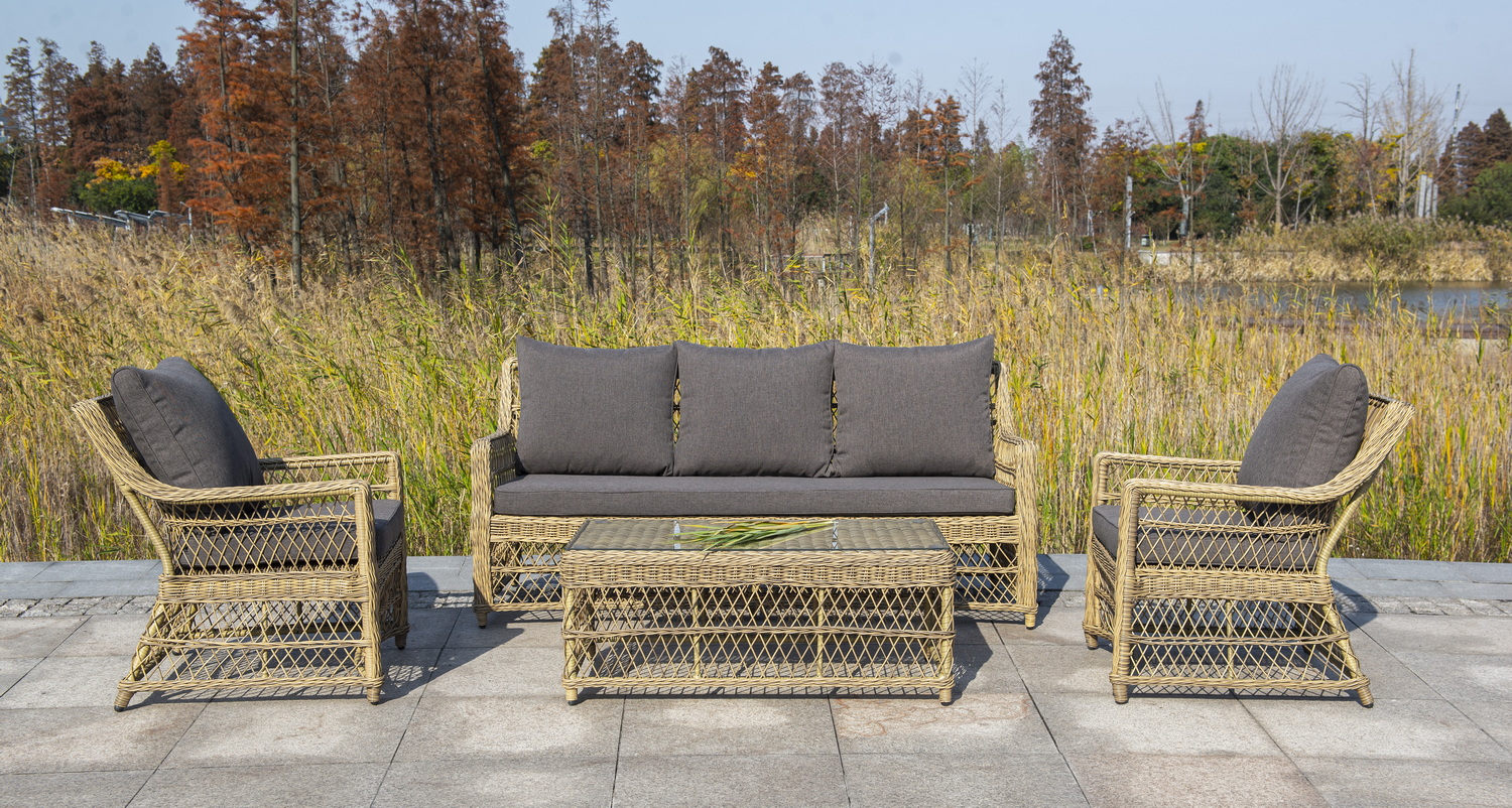 "Грандинелли" кресло из искусственного ротанга, цвет соломенный