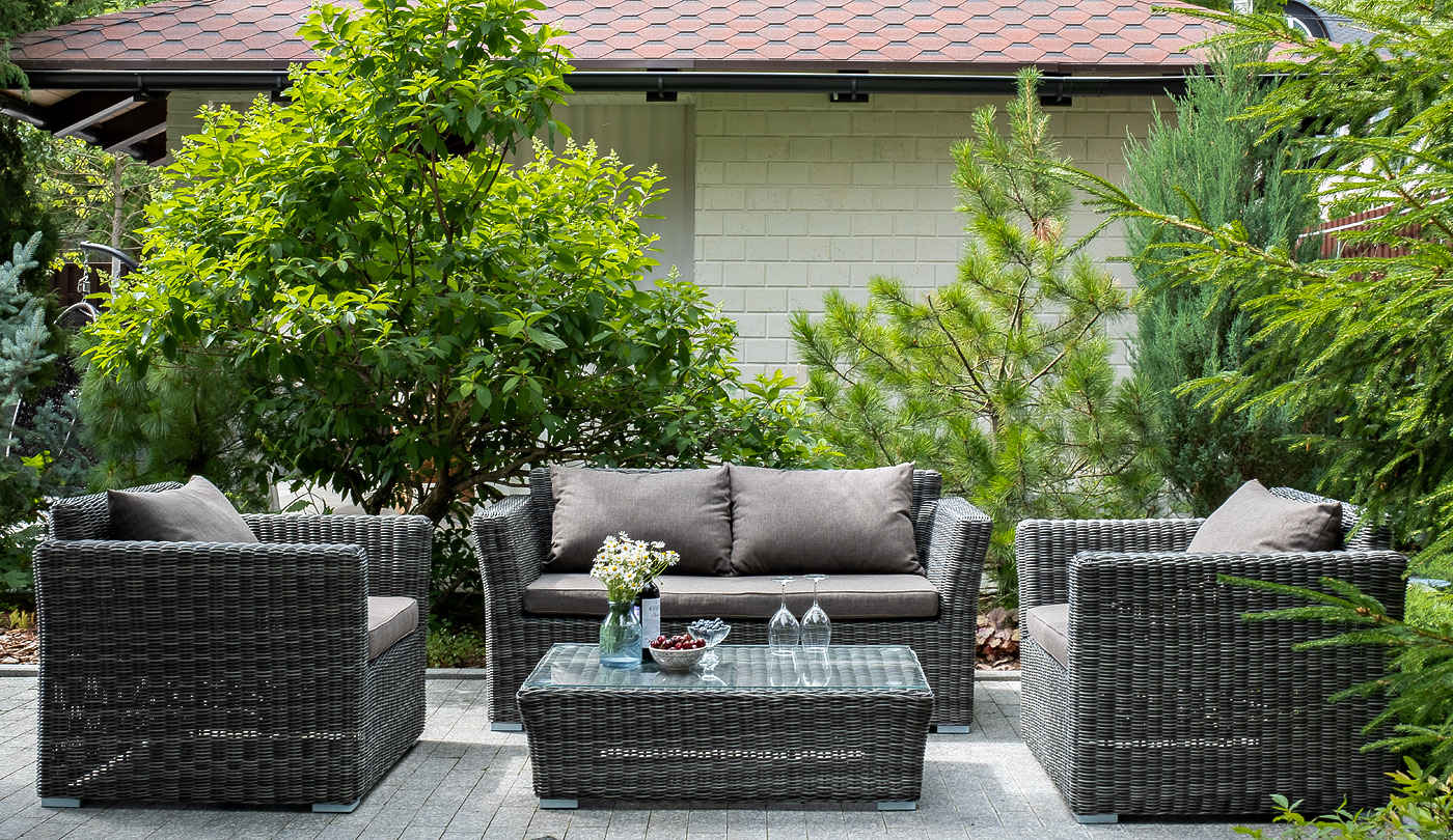 "Каприоли" лаунж-зона из искусственного ротанга, цвет графит