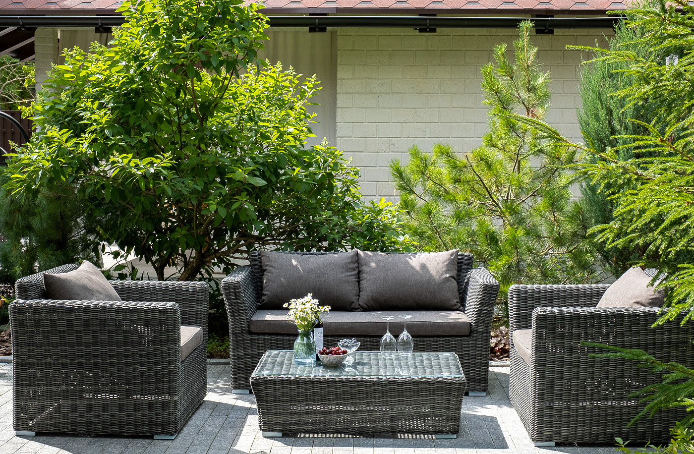 "Каприоли" лаунж-зона из искусственного ротанга, цвет графит