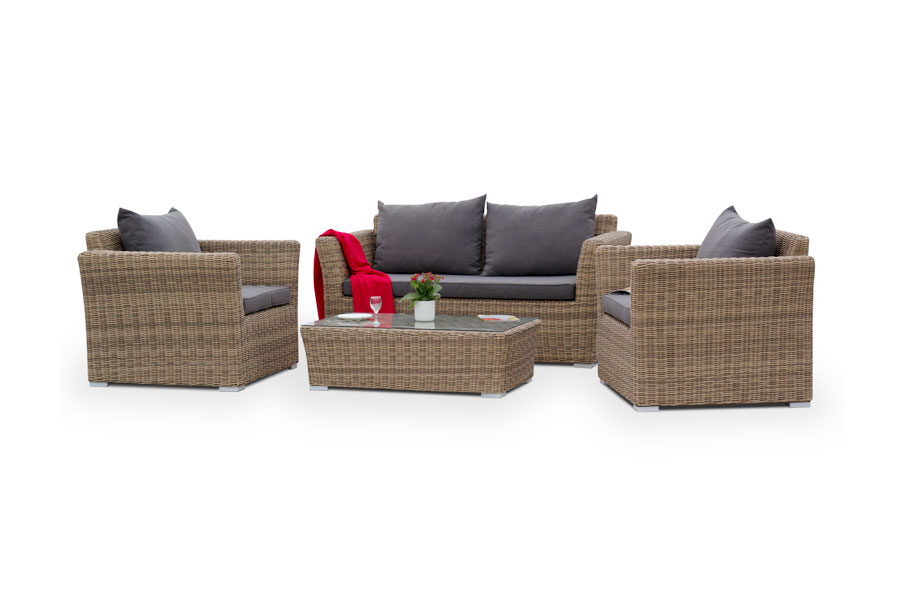 "Каприоли" лаунж-зона из искусственного ротанга, цвет соломенный