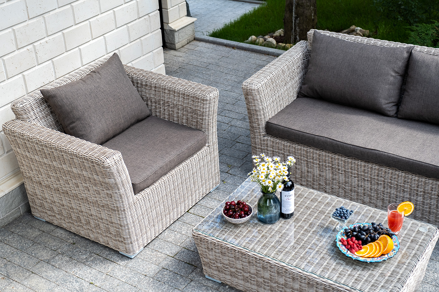 "Капуто" кресло из искусственного ротанга, цвет бежевый