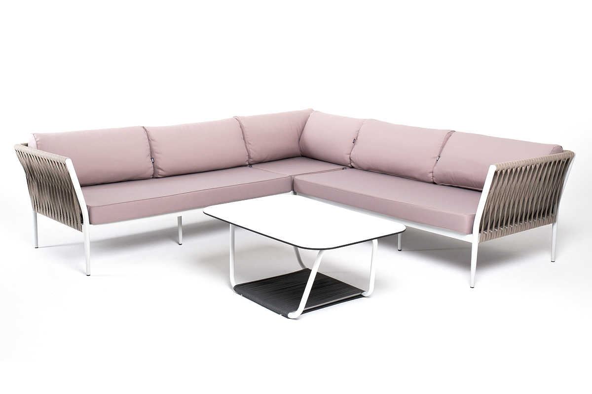 "Калабрия" модульная лаунж-зона из роупа (веревки), каркас из алюминия