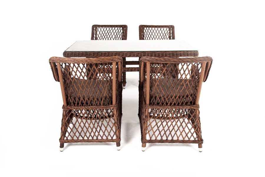 "Латтини" плетеный стол из искусственного ротанга 140х80см, цвет коричневый