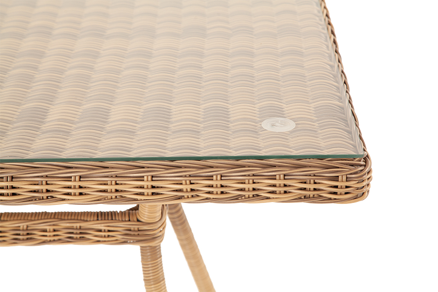 "Латтини" плетеный стол из искусственного ротанга 160х90см, цвет соломенный