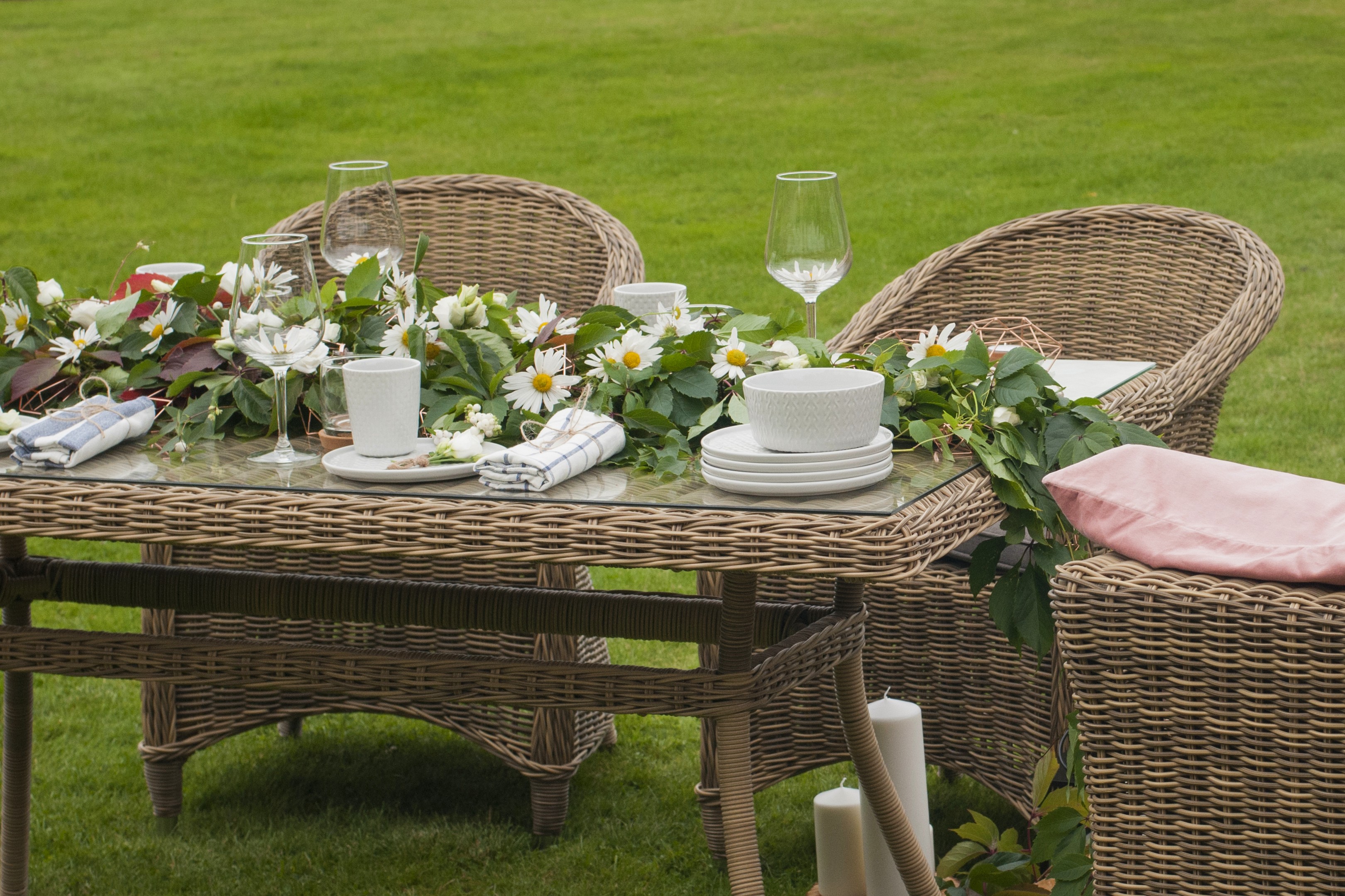 "Латтини" плетеный стол из искусственного ротанга 200х90см, цвет соломенный