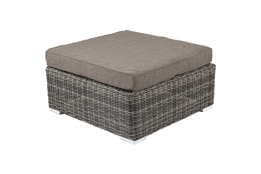 "Лунджи" плетеная оттоманка с подушкой, цвет графит