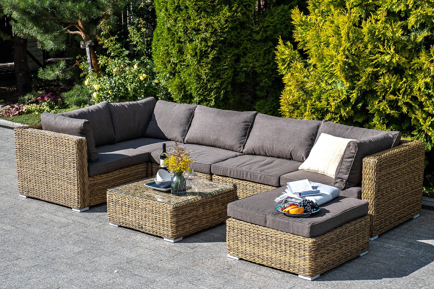 "Лунджи" журнальный столик плетеный (гиацинт), цвет соломенный