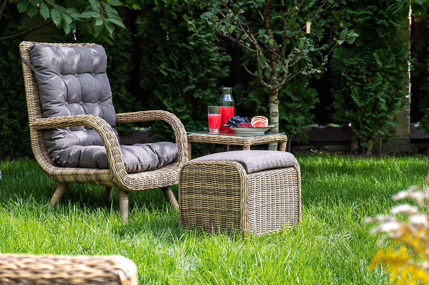 "Таррагона" пуф плетеный, цвет соломенный