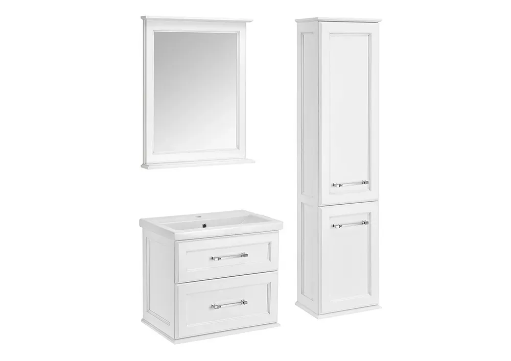 Тумба Венеция 70 Белый Патина Серебро